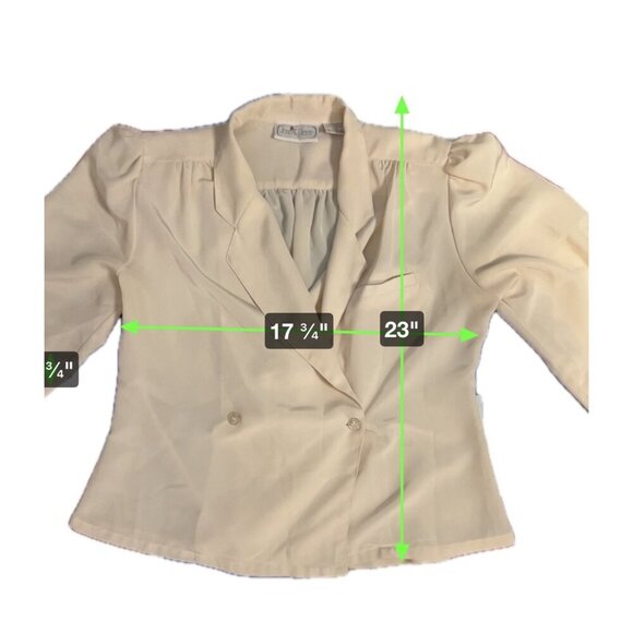 Vintage 90s Cream Donna Berns Silk Blouse With Button Cuffs Pleated Shoulders - Picture 7 of 7